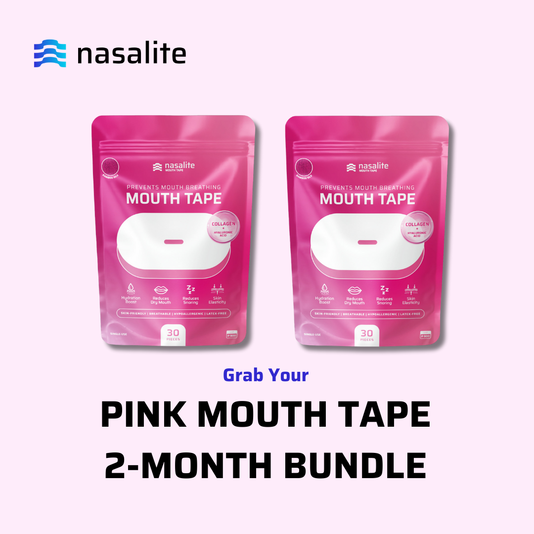 Nasalite Pink Collagen Mouth Tape - Smoother and Softer Lips, No Dry Mouth, and Better Sleep