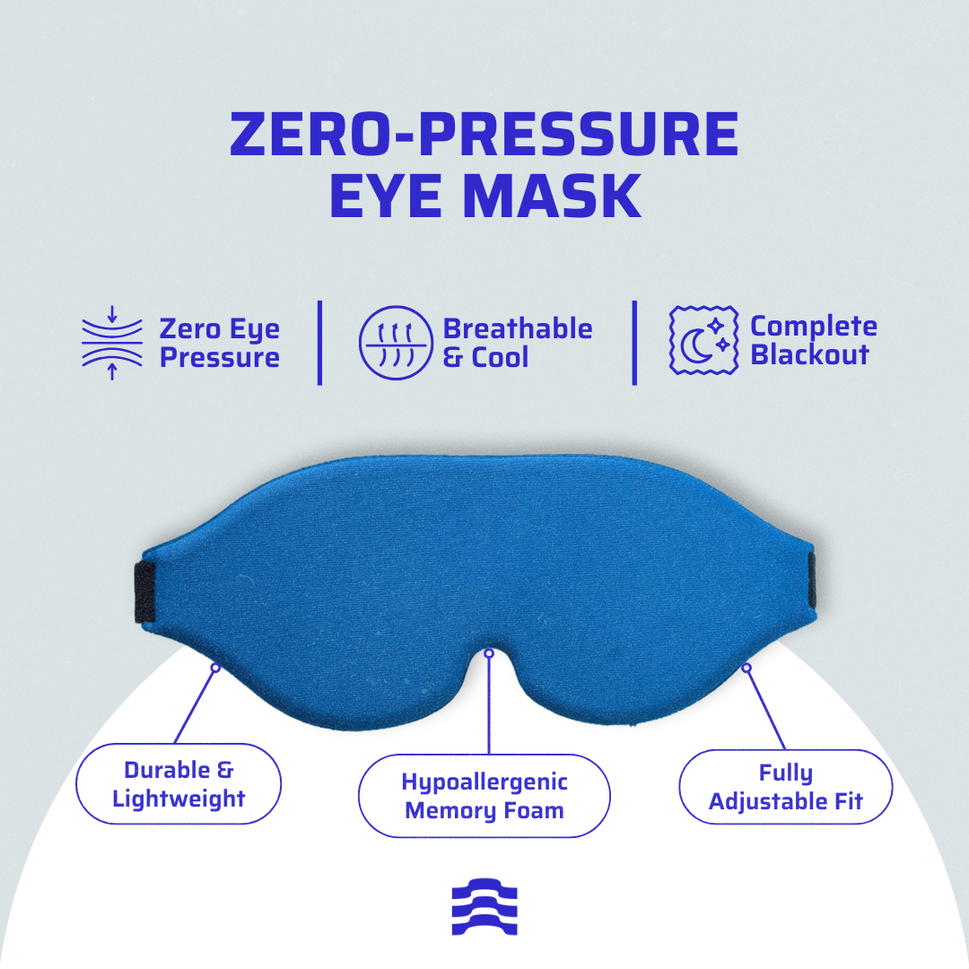 Nasalite Zero-Pressure Eye Mask - Complete Blackout & Fully Adjustable Made with Memory Foam