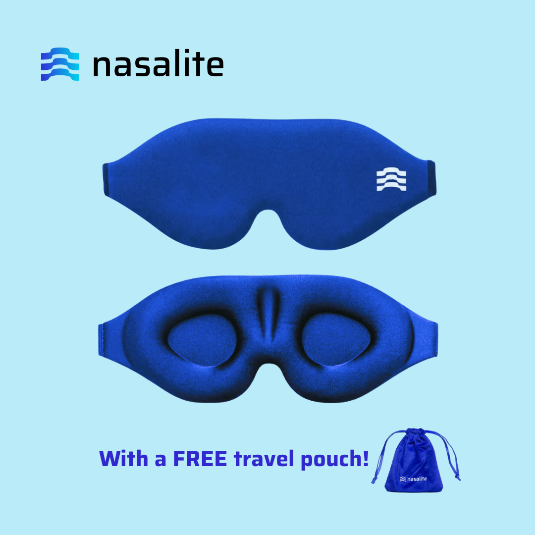 Nasalite Zero-Pressure Eye Mask - Complete Blackout & Fully Adjustable Made with Memory Foam