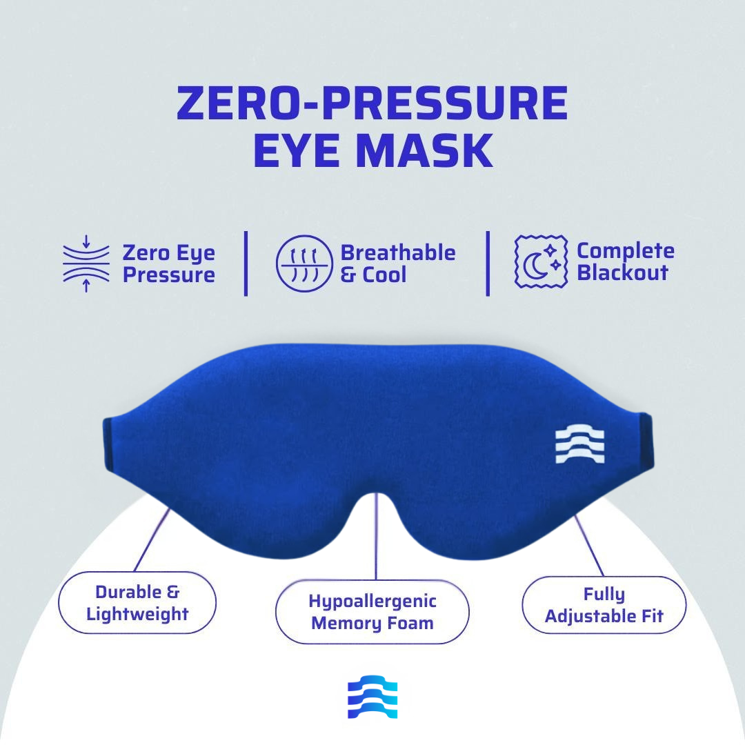 Nasalite Zero-Pressure Eye Mask - Complete Blackout & Fully Adjustable Made with Memory Foam