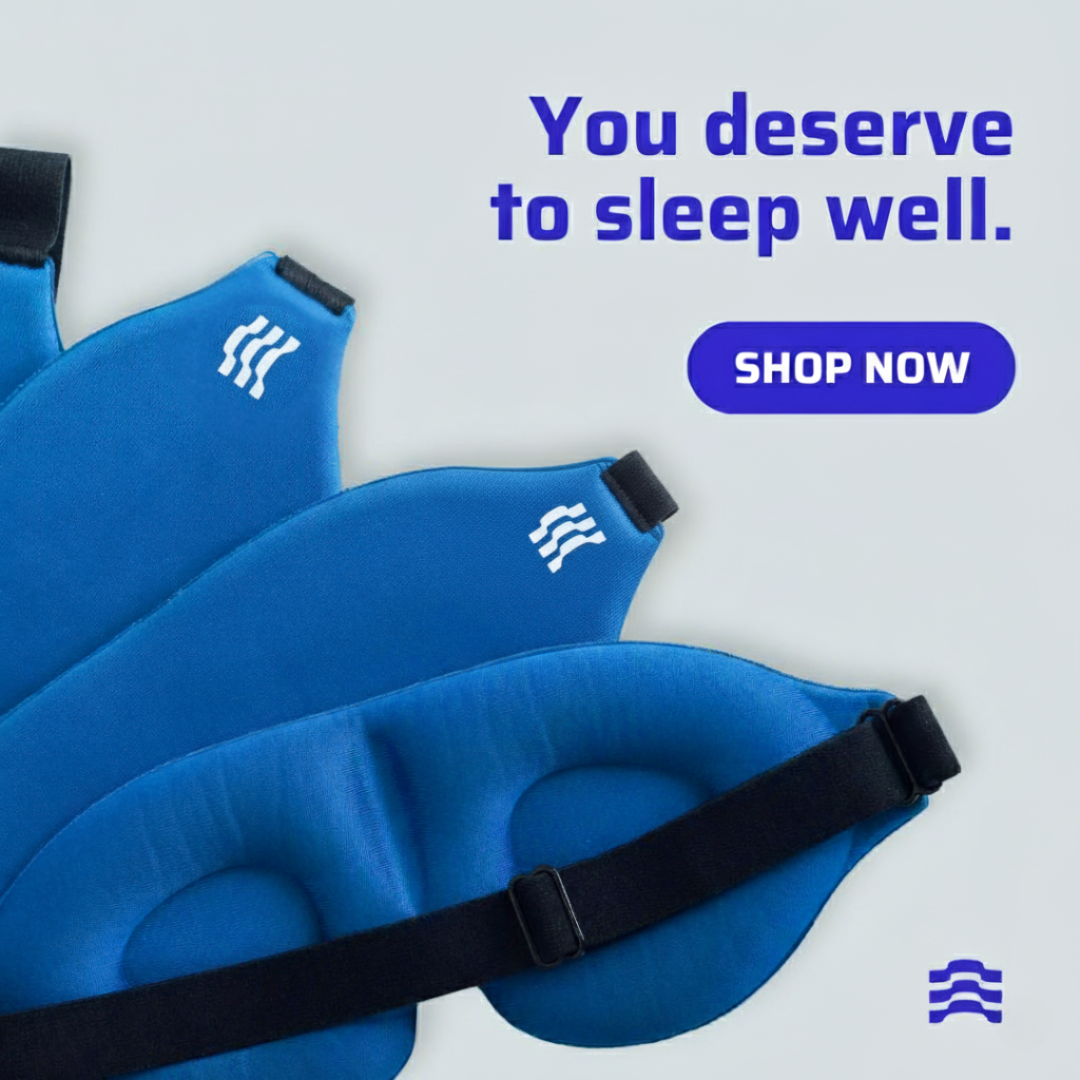 Nasalite Zero-Pressure Eye Mask - Complete Blackout & Fully Adjustable Made with Memory Foam