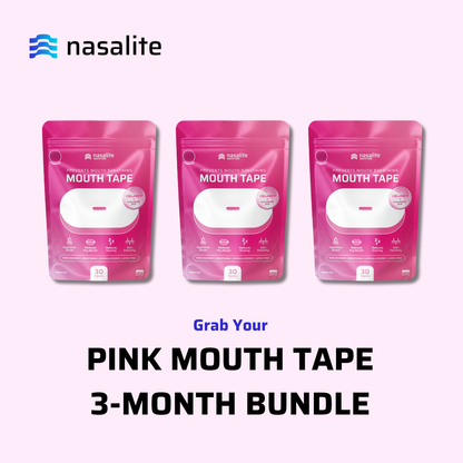 Nasalite Pink Collagen Mouth Tape - Smoother and Softer Lips, No Dry Mouth, and Better Sleep