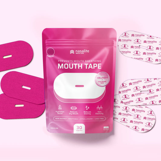 Nasalite Pink Collagen Mouth Tape - Smoother and Softer Lips, No Dry Mouth, and Better Sleep