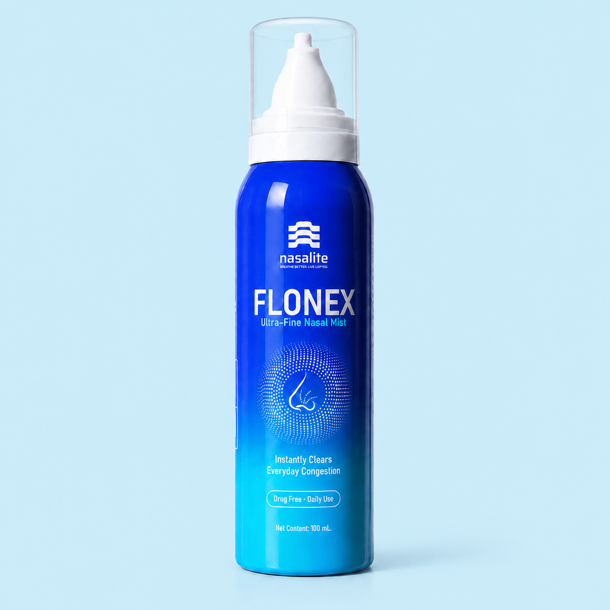 Flonex Nasal Mist — Helps Clear Congestion, Moisturizes Dry Nose & Flushes Allergens | Drug-Free Isotonic Saline Spray for Colds, Allergies, Rhinitis, Sinus & Stuffy Nose | 100 ml · 300+ Sprays | Nasalite